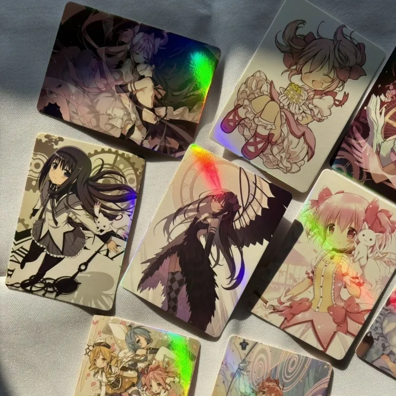 55Pcs/lot Anime Laser Cards Cartoon Double Sided Printing Cards Kids Toys Birthday gift