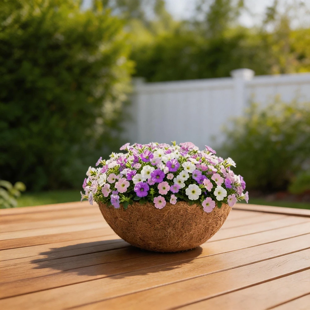 12 Inch Pre Soak Coconut Coir Liners Natural Fiber Liners Ready to Shape for Indoor Outdoor Hanging Basket Gardening