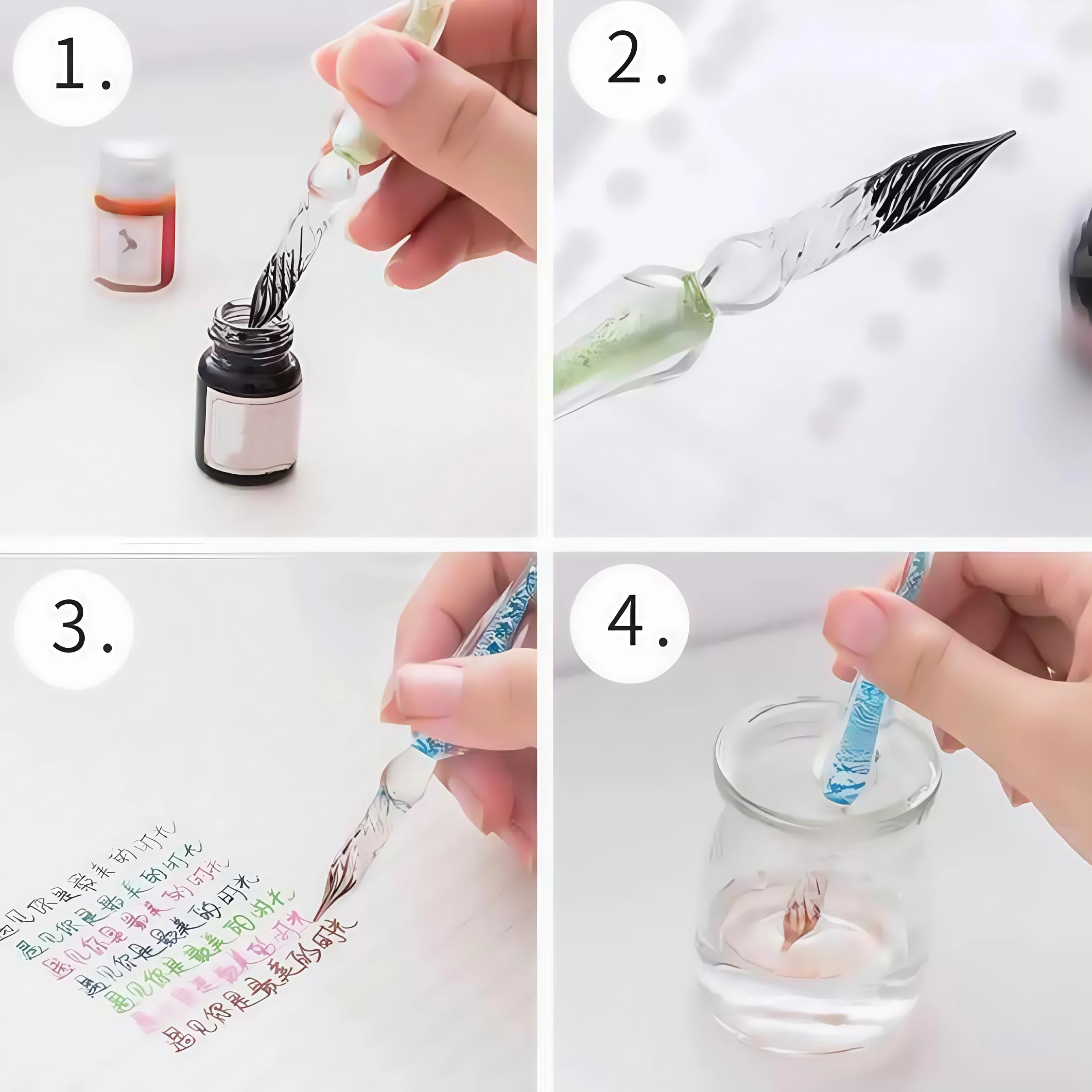Goldene Pulverfarbene Füllfederhaltertinte 15ml Sternenhimmel-Glitzerpulver zum Färben, Malen, Kalligraphie-Übungen, Farbige Tinte – Detail 6