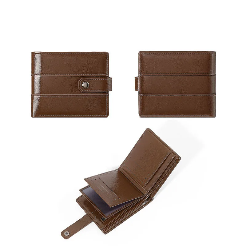 محفظة قابلة للطي للرجال حاملي بطاقات قصيرة مدمجة محافظ رجالية مع فتحات بطاقات متعددة وجيب للعملات المعدنية cartera mujer #2