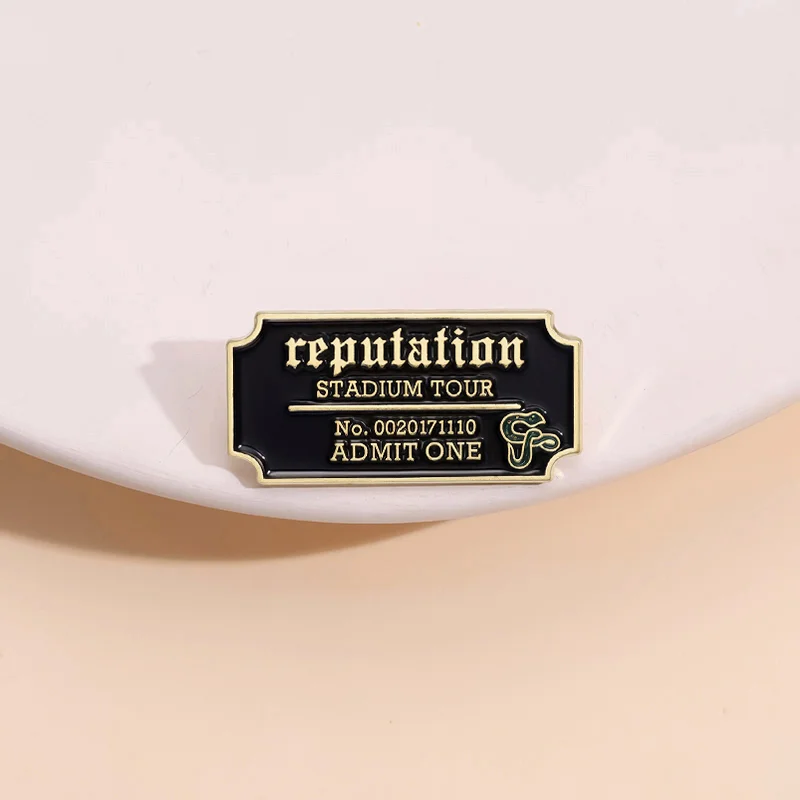 Reputation Music Album Concert Ticket Enamel Pins Custom Music Lover Souvenir Brooches Lapel Badge Jewelry Gift Drop Shipping