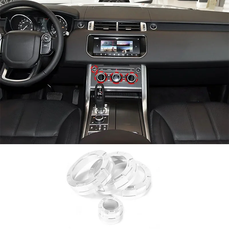 

For Land Rover Range Rover Sport 2014-2017 Aluminum alloy car air conditioning volume knob cover sticker interior accessories