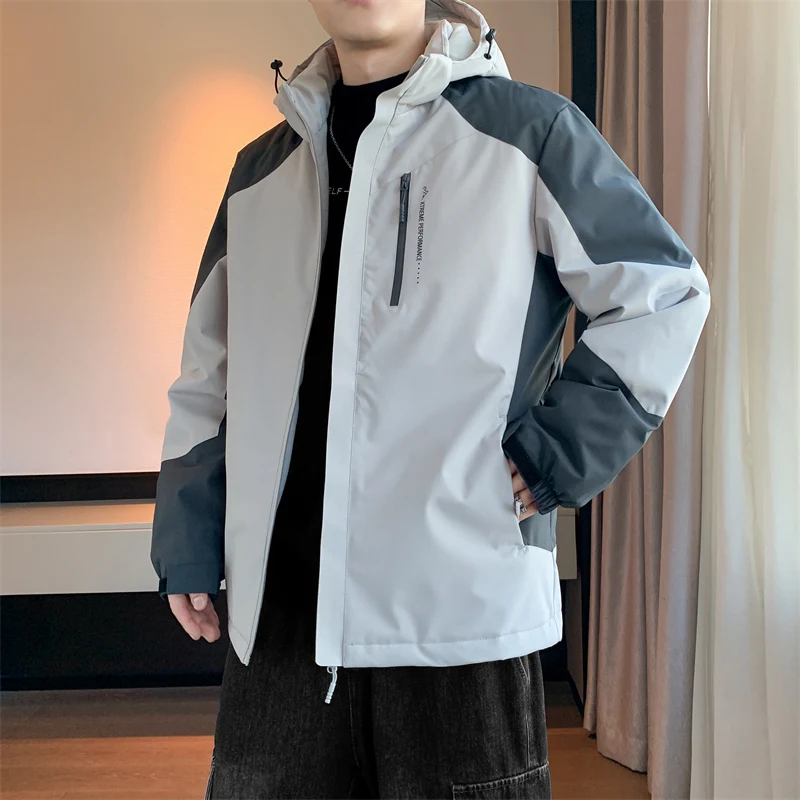 Alta qualidade com capuz algodão-acolchoado jaquetas outono inverno masculino ao ar livre casual solto engrossar parkas streetwear à prova de vento quente topos