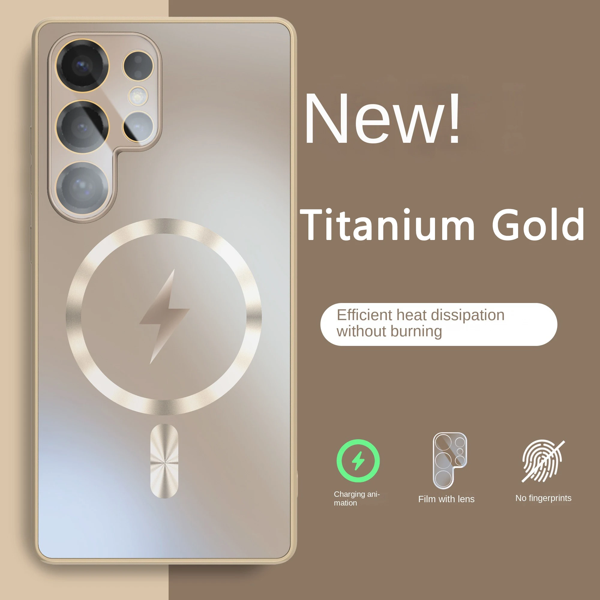 Ultra-thin AG Matte Magnetic For Magsafe Case For Samsung Galaxy S25 S24 S23 Ultra Plus Glass Lens Protector Shockproof Cover - náhled 6