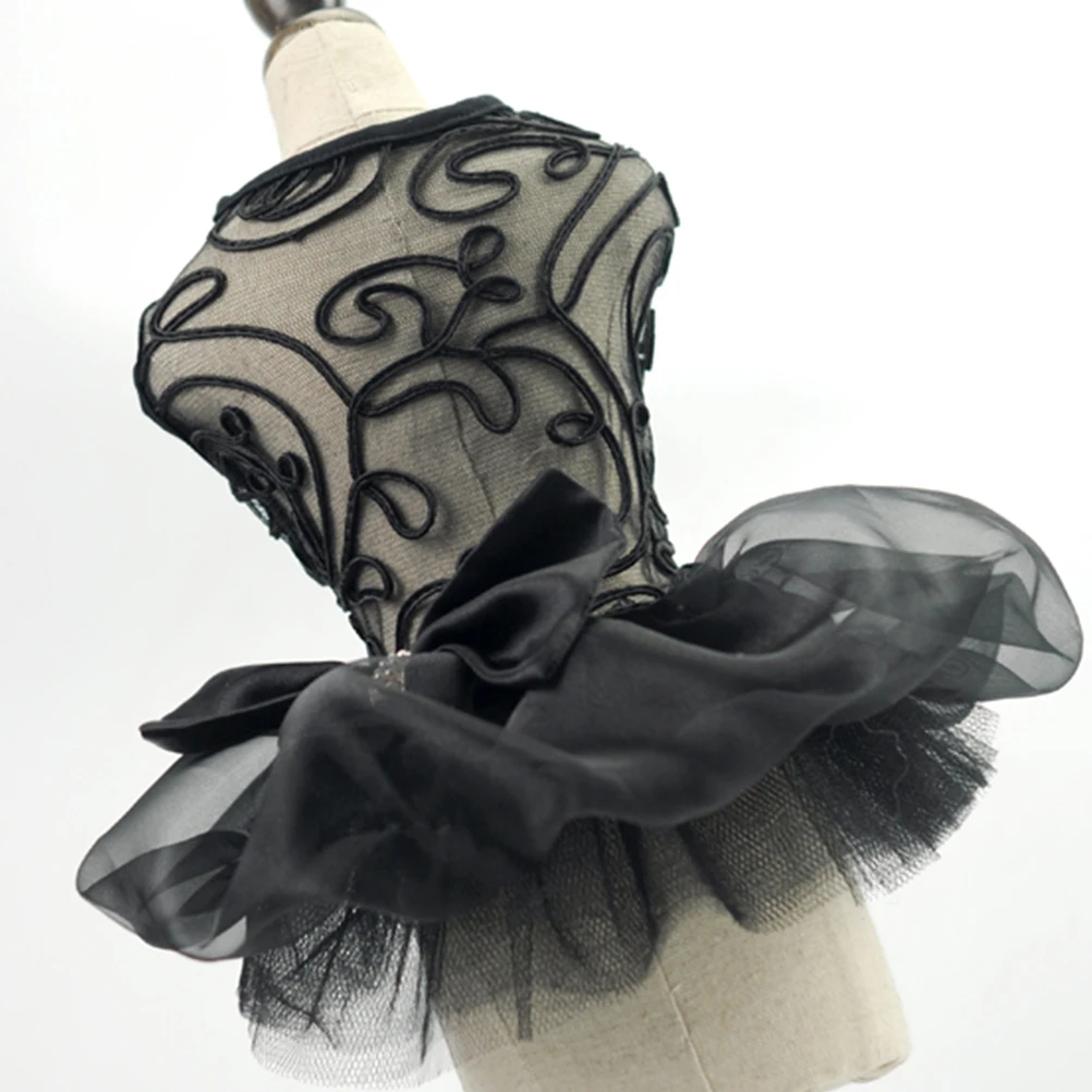 

Dog Lace Dress Black Size S Comfortable Wedding Pet Clothes Party Costume Birthday Supplies Pet Dress Party Dog Cloth