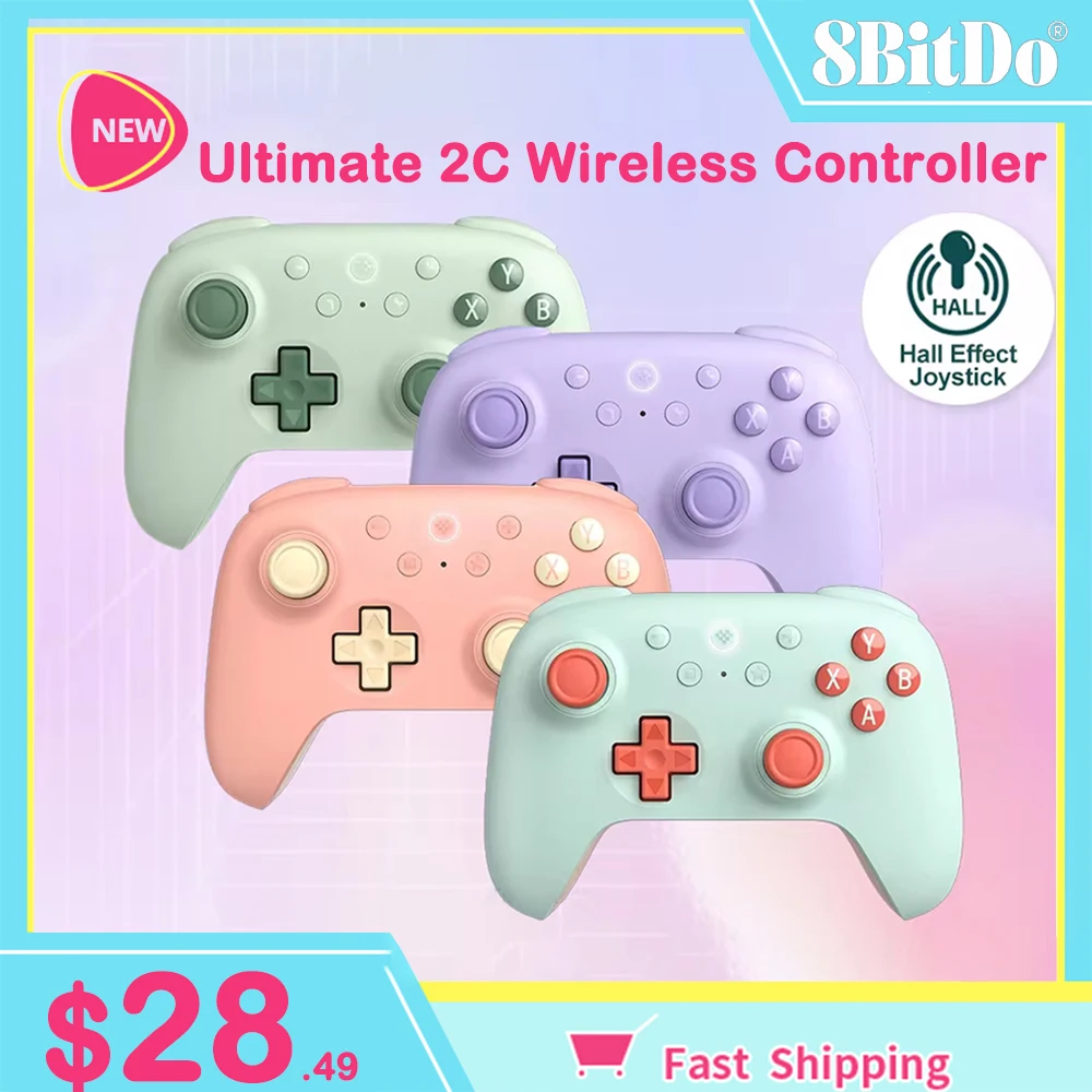 وحدة تحكم ألعاب لاسلكية جديدة 8BitDo Ultimate 2C لأجهزة الكمبيوتر التي تعمل بنظام Windows 10 11 Android مع تأثير القاعة ومصدات إضافية متاحة