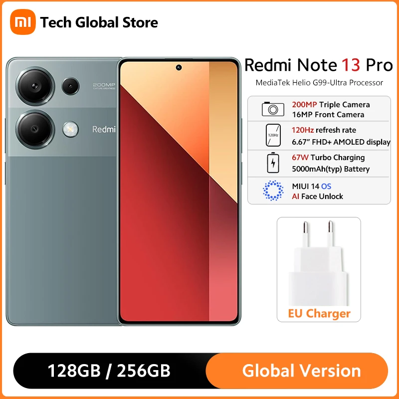 Wereldwijde Versie Xiaomi Redmi Note 13 Pro 4G Smartphone Mediatek Helio G99-Ultra 6.67 "120Hz Amoled Display 200mp Ois Camera Nfc