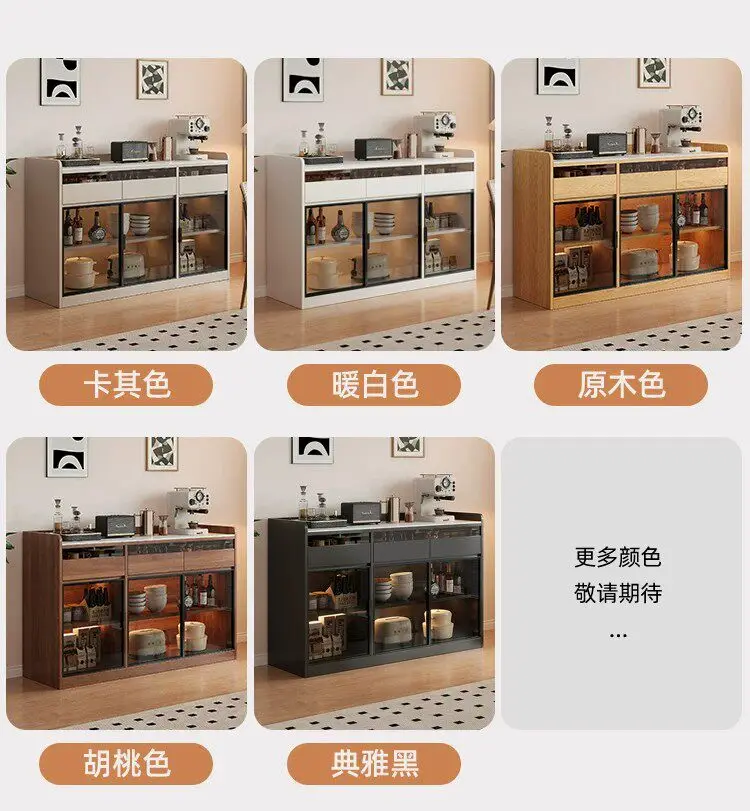 Modern Sideboard Cabinet With Glass Door Buffet Storage Cabinet With Drawers Kitchen Dining Living Room Furniture Coffee Bar