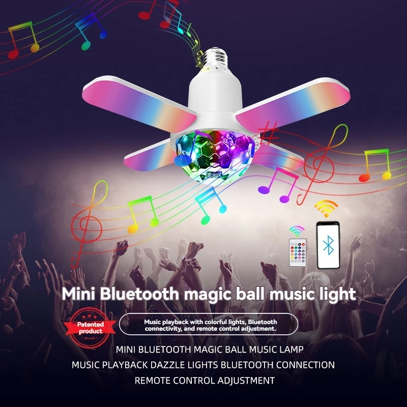 Mini Bluetooth Magic Ball Music Light – Home Wireless Bluetooth + RGB Color Changing Mini Four-Leaf Light