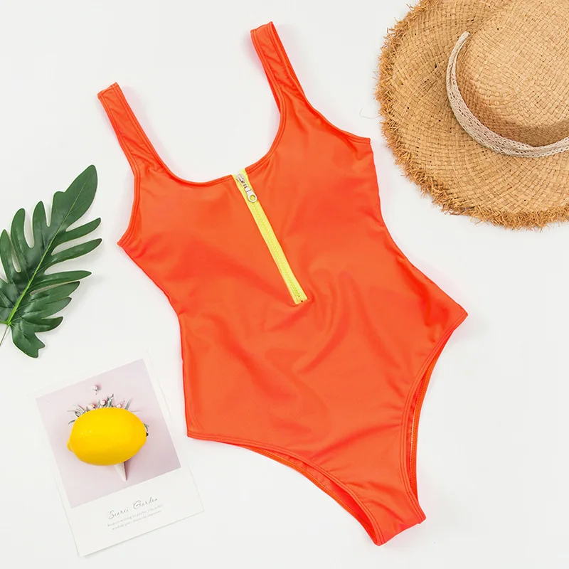 Watermelon Zipper Piece Swimsuit Sexy Bodysuit Female Bathing Suit Women Maio Feminino Praia Biquini One Piece Swimwear 2022