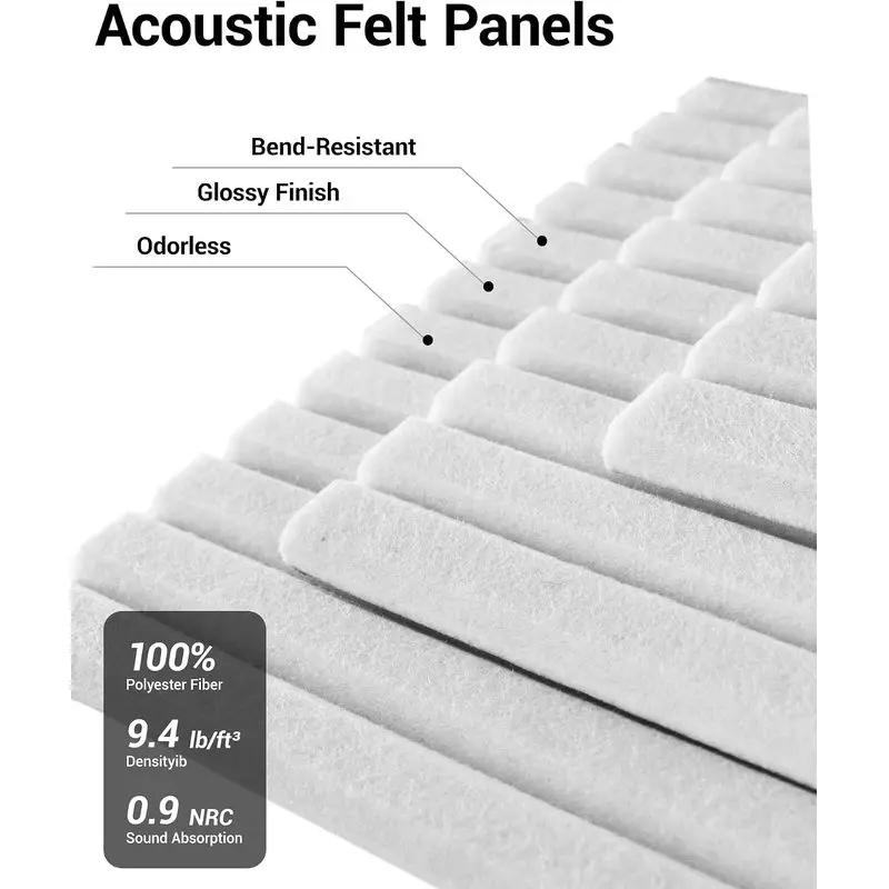 Large Slatted Felt Wall Panel Tiles Cork Bulletin Pin Boards Decorative for Wall Ceiling Living Room Soundproof Acoustic Panels view 3