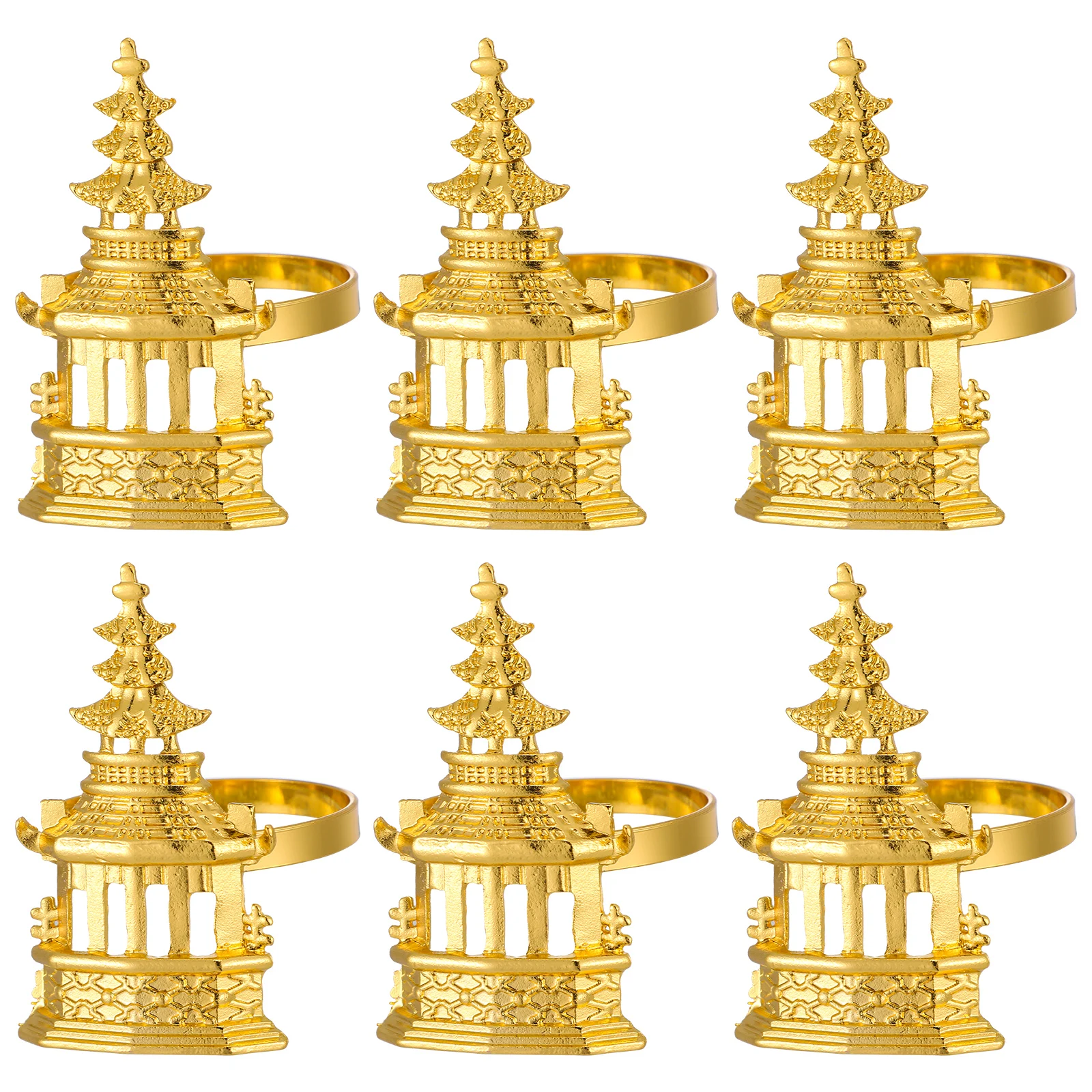 

6pcs Napkin Golden Dinner Table Supply Metal Serviette Holders Party Decorations Dining Napkin Holder Wedding Accessories