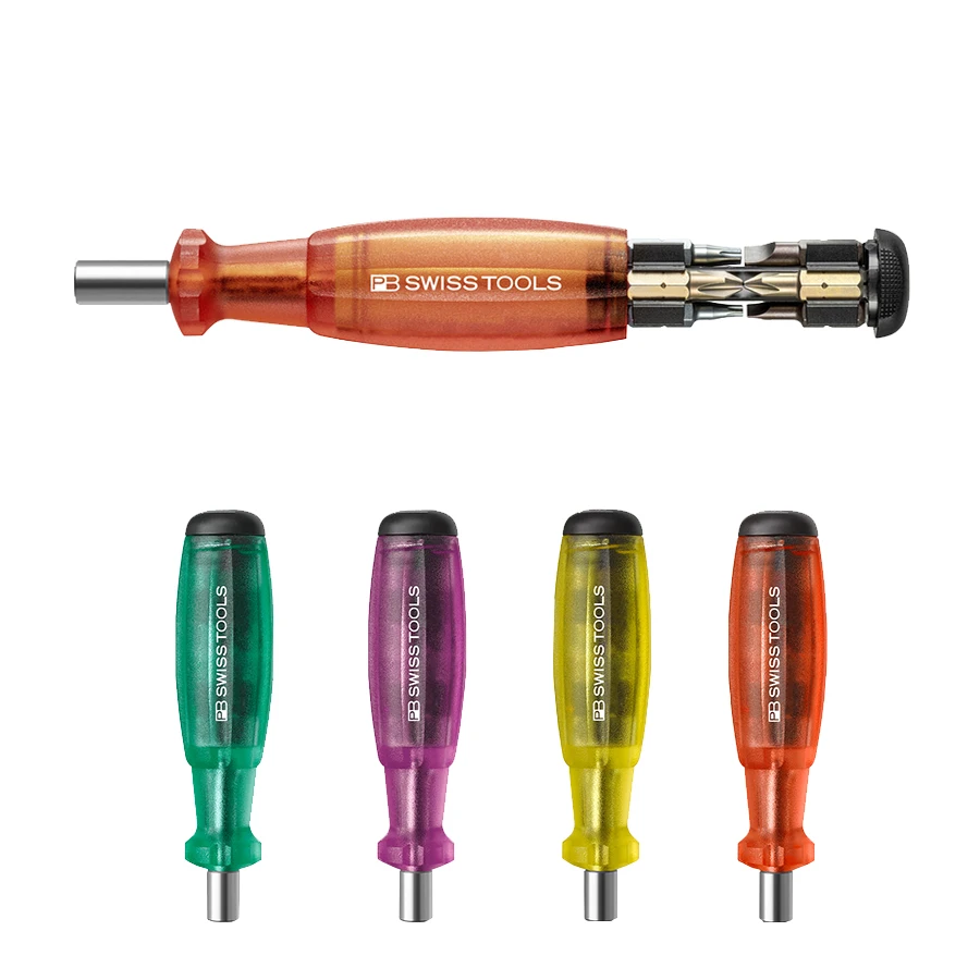 PB SWISS TOOLS 8 in 1 Precision Screwdriver Set with Integrated Bits Set Multi-colour Bits Repair Tool NO.PB 6464 Series