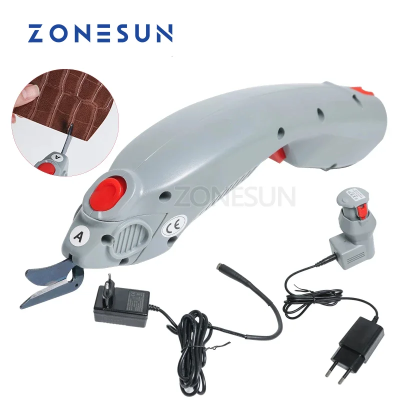 

ZONESUN Wireless Electric Scissors Cutter Cutting Paper Clothes Fabric Textile Leather Suitcase Trunk Trimming Cutting Edge Tool