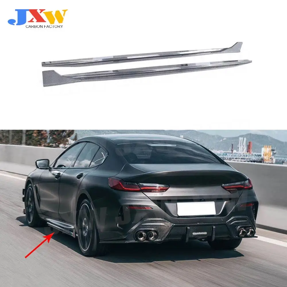 

2PCS For BMW 8 Series G14 G15 G16 840i 2019 2020 Dry Carbon Fiber Side Skirts Door Bumper Lip Aprons Car Styling