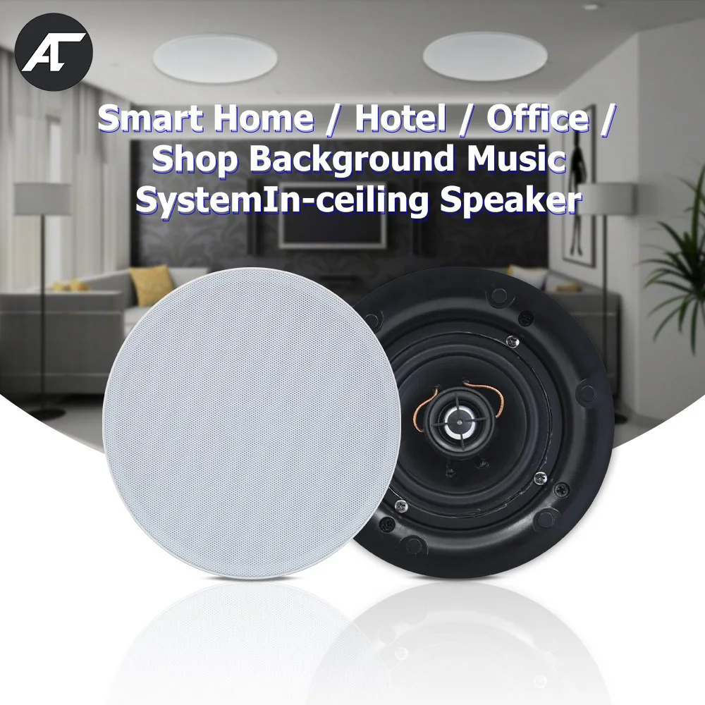 

4 inch Frameless Coaxial Ceiling Speaker HiFi Stereo Public Broadcast 20W Loudspeaker Home Theater Sound System for Residential