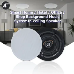 4 inch Frameless Coaxial Ceiling Speaker HiFi Stereo Public Broadcast 20W Loudspeaker Home Theater Sound System for Residential