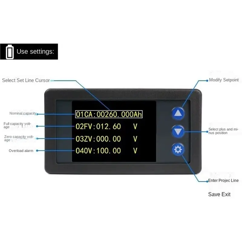 [B17B!】 H56AH Battery Capacity Coulomb Meter ,DC 10- 100V Voltmeter Battery Capacity Coulomb Meter
