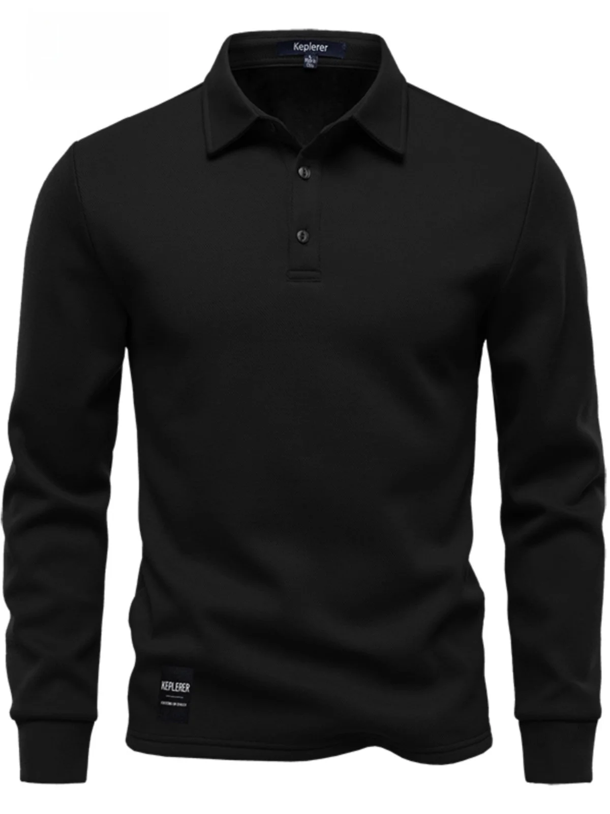 

High-End Men's Long Sleeve Shirt Fleece Lined Thickened Collar T-Shirt Base Layer Winter Wear Casual Comfortable Busines...