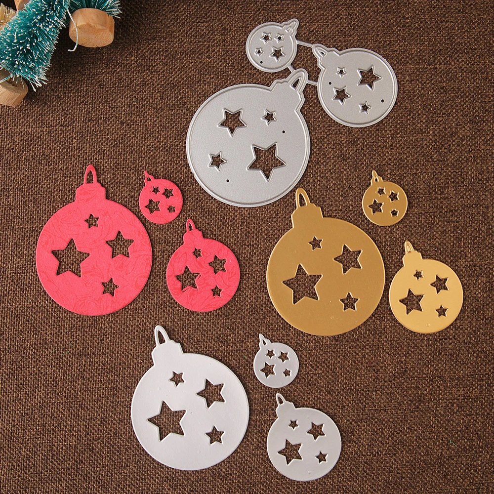 Christmas ball paper die cuts metal cutting dies diy scrapbook cards xmas craft dies blade punch embossing stencil cutout