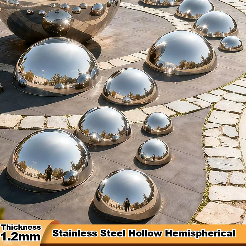 1.2mm Thick Stainless Steel Semi Spherical Head OD 12.7/16/19/20-350mm Metal Hollow Decorative Semi Spherical Mirror Glossy Mold