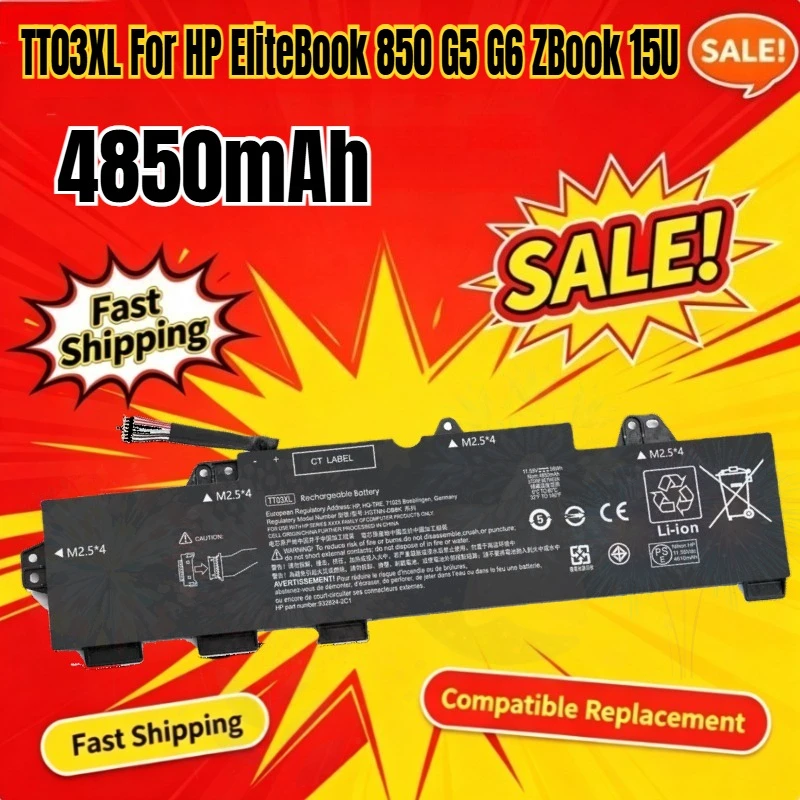 Laptop Battery TT03XL Battery For HP EliteBook 850 G5 G6 ZBook 15U HSTNN-UB7T HSTNN-LB8H DB8K 932824-2C1 933322-855