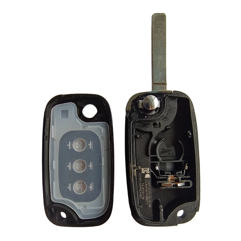 AS002028 Aftermarket For SMART 453 Flip Remote Key Shell 3 Button With Logo Blade