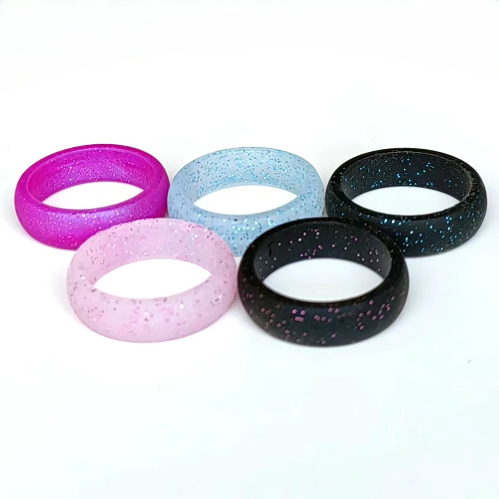 1pc 5.5mm Sparkling Comfortable Silicone Ring Active Lifestyles Jewelry Accessories Unique Sports Sporty Athletes Adventurers