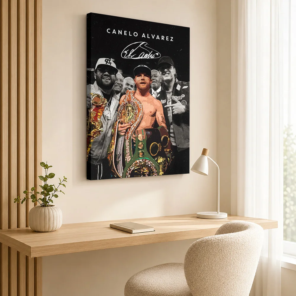Canelo Alvarez Framed Canvas Poster Personalized Modern Aesthetic Wall Art for Dining Room Home Decoration Gift for Collectors
