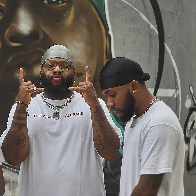 

Long Tail Unisex Adult Satin Doo Rag Durag Bandanas Cap Pirate Hat Turban Men Hip Hop Headband Biker Headwrap Women Headwear