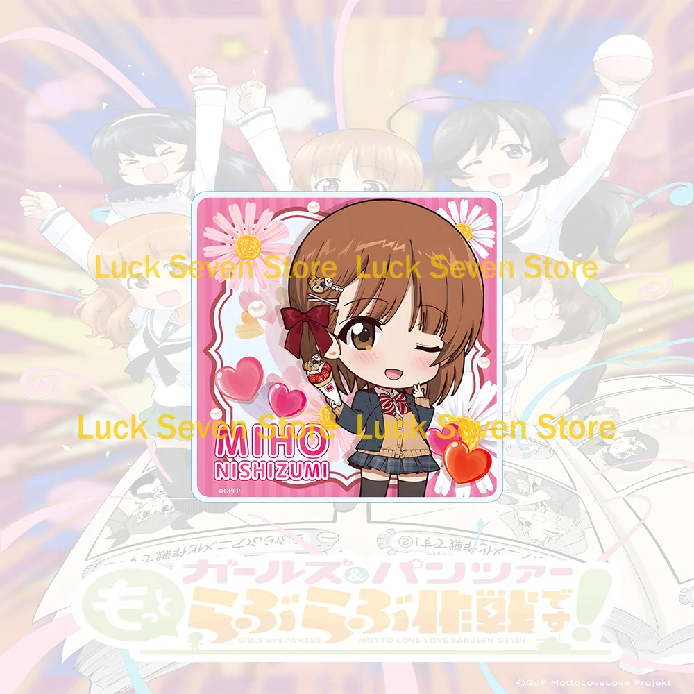 Girls und Panzer Flower Heart Coaster Pattern Mat Mika Mary Erika Itsumi Kinuyo Nishi Alice Anchovy Acrylic Keychain Collection