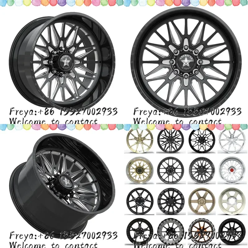 22 24 26 Inch Forged Truck Wheels Polished or Black Milled Deep Dish Floating Center 8x170 for F250 F350 off Road Wheels