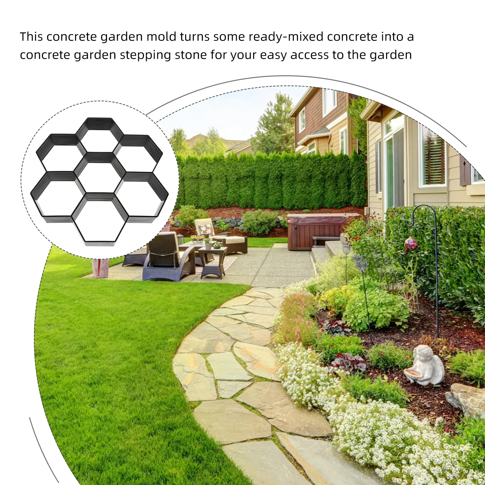 

Plastic Pavement Mold DIY Concrete Path Maker Garden Sidewalk Yard Patio Paving Mold DIY Floor Mould Cement Molds for Concrete