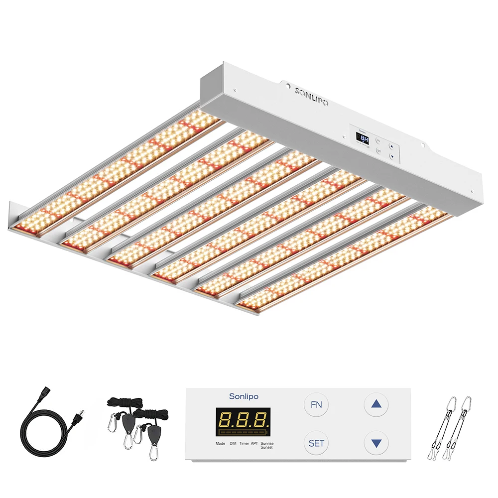 SPF2000PRO LED GROW LIGHT 200W CON SPECTRO COMPLETO VEG e TIMER DIMMER BLOOM - COPERTURA 4X4FT