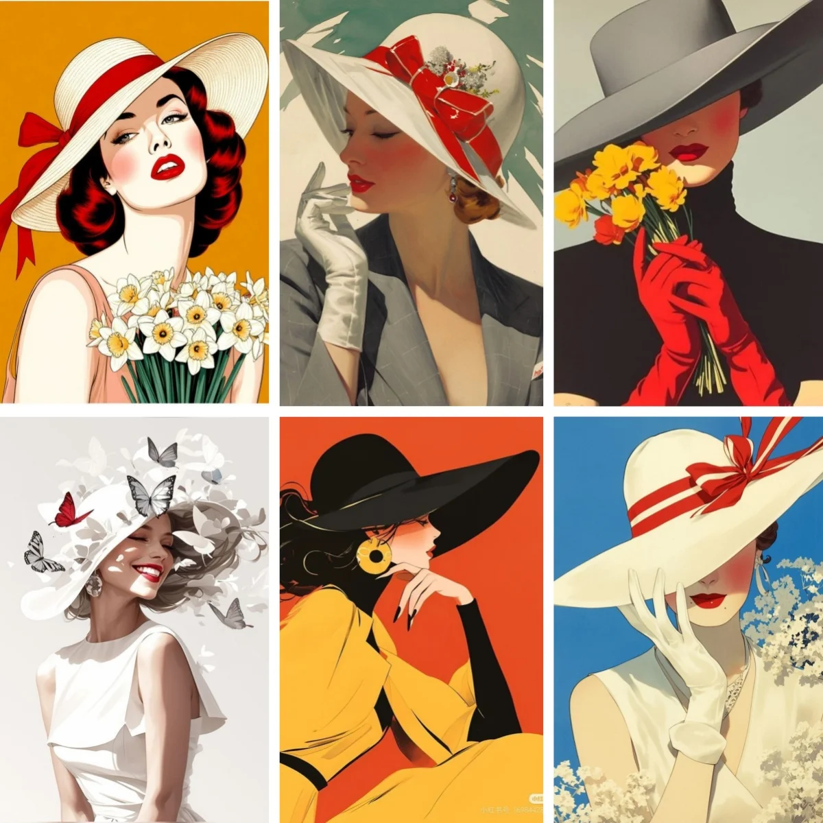 

Diamond Painting Diy Chic Hat Lady Modern Pop Art Diamond Embroidery Picture Mosaic Perfect Gift for Fashion Enthusiasts