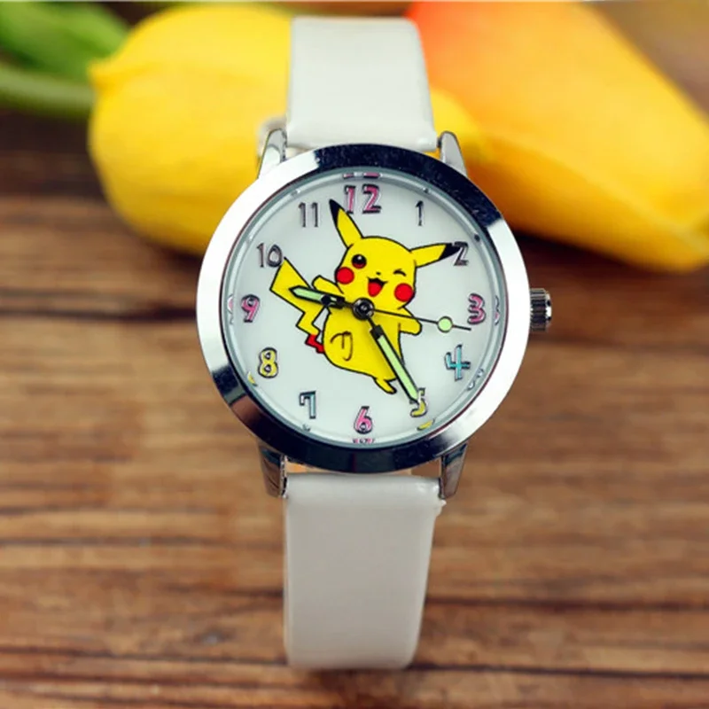 Pokemon Pikachu Cartoon Children Quartz Watch Anime Figure Wrist Watches Cute Boys Girls Sport Watch Christmas Birthday Gift