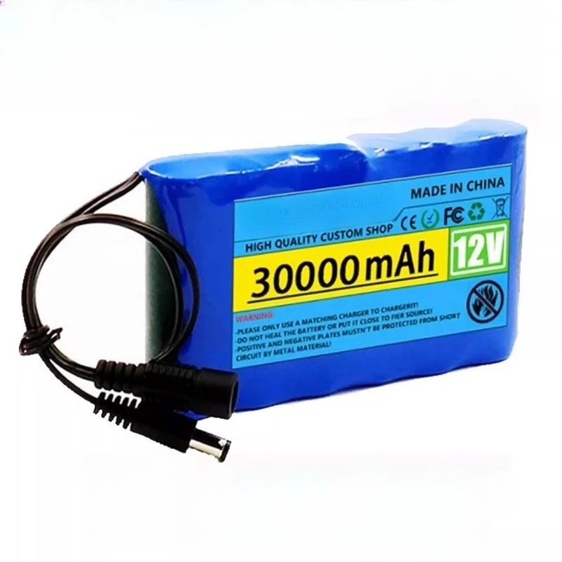 Newest 3S2P 12V 20/30Ah DC Lithium Battery Pack Rechargeable for Outdoor Equipment CCTV Cam Monitor High Quality Battery Pack