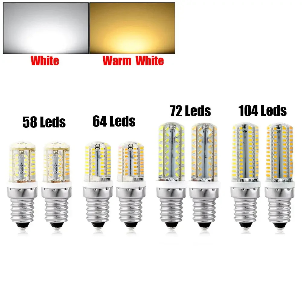 AC 220V Ultra Bright 58 64 104LEDs E14 3104SMD LED Corn Bulbs Chandelier Light