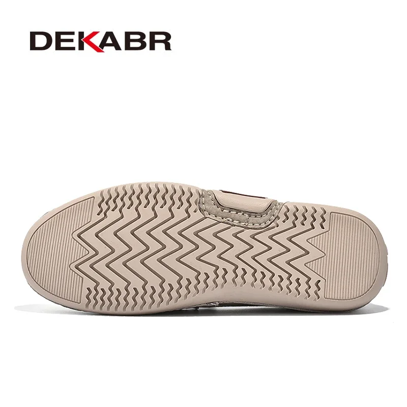 DEKABR Summer Men Casual Shoes Luxury Brand Genuine Leather Men Loafers Moccasins Breathable Slip on Italian Style Driving Shoes