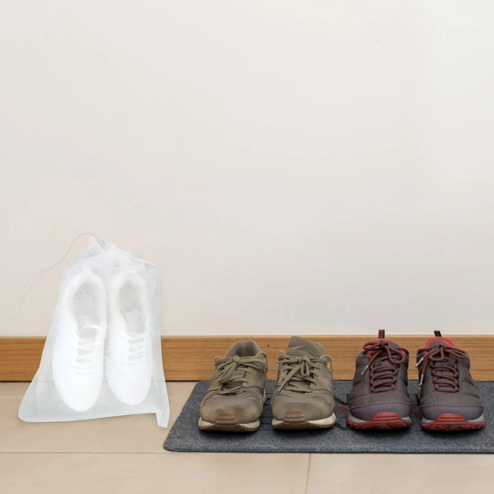 

50Pcs Shoe Bags Non Woven Cloth Drawstring Breathable Large Storage Pouch Travel Shoe Bag for Men Women Travel Storage Bag