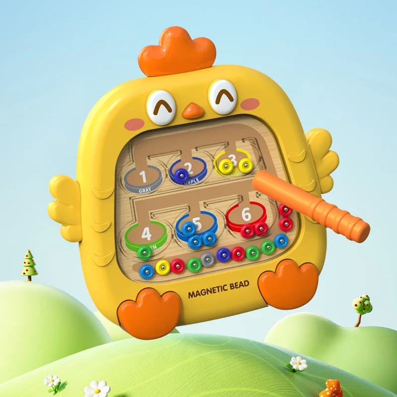Cute Cartoon Chick Magnetic Pen Drawing Board Logical Thinking Exercise Children Puzzle Colour Classification Toys Kids Gift