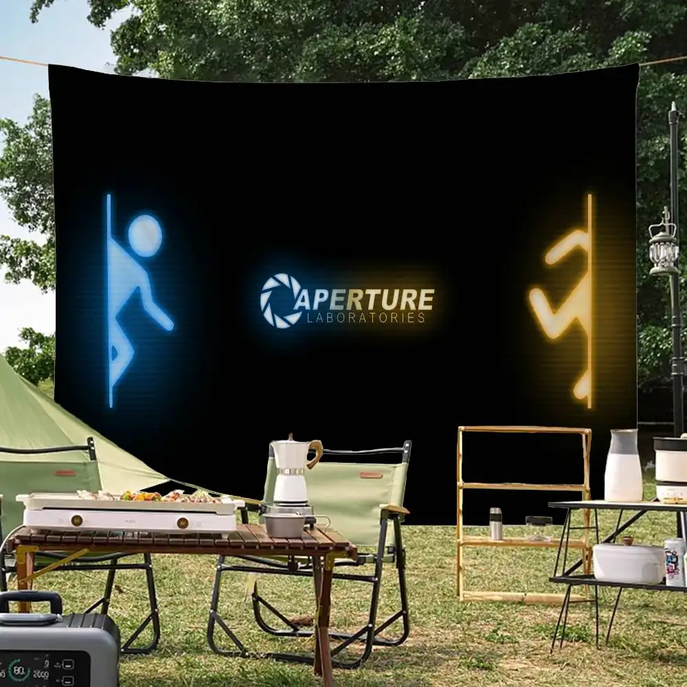 P-Portal 2 Cartoon Flag Wall Hanging Banner Decoration Household Home Decor