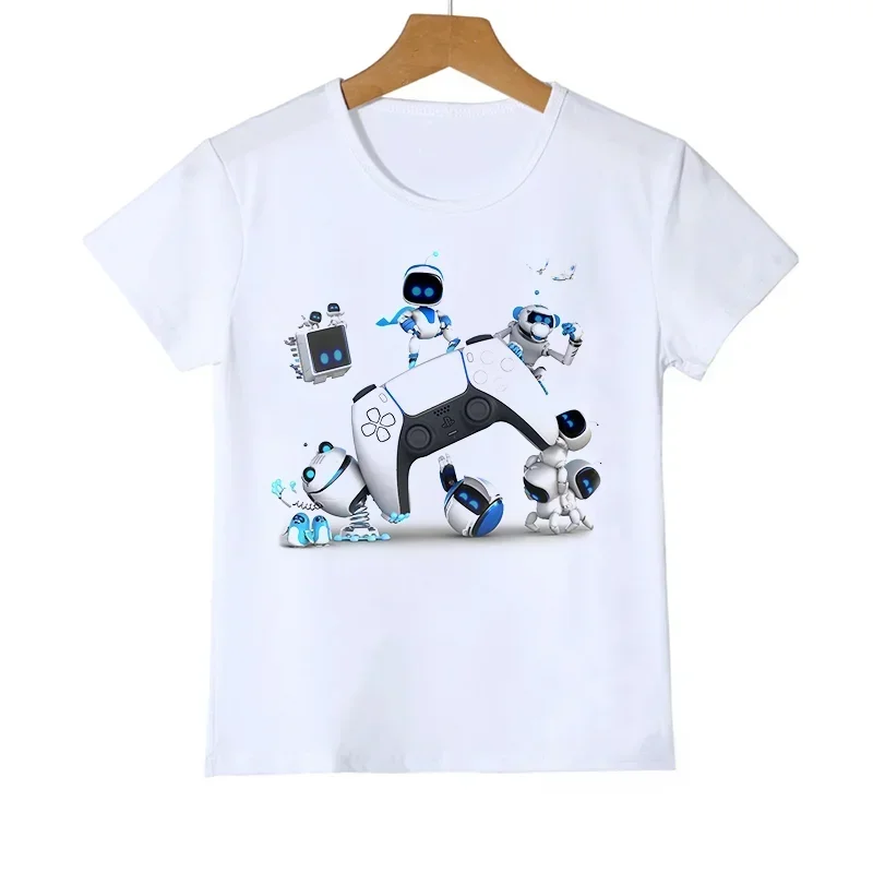 

Summer Cotton Children T Shirt Funny Cartoon Cute Robot Print Boy Clothing Short Sleeve Casual Fashion Top Baby Tee Kid Tshirt