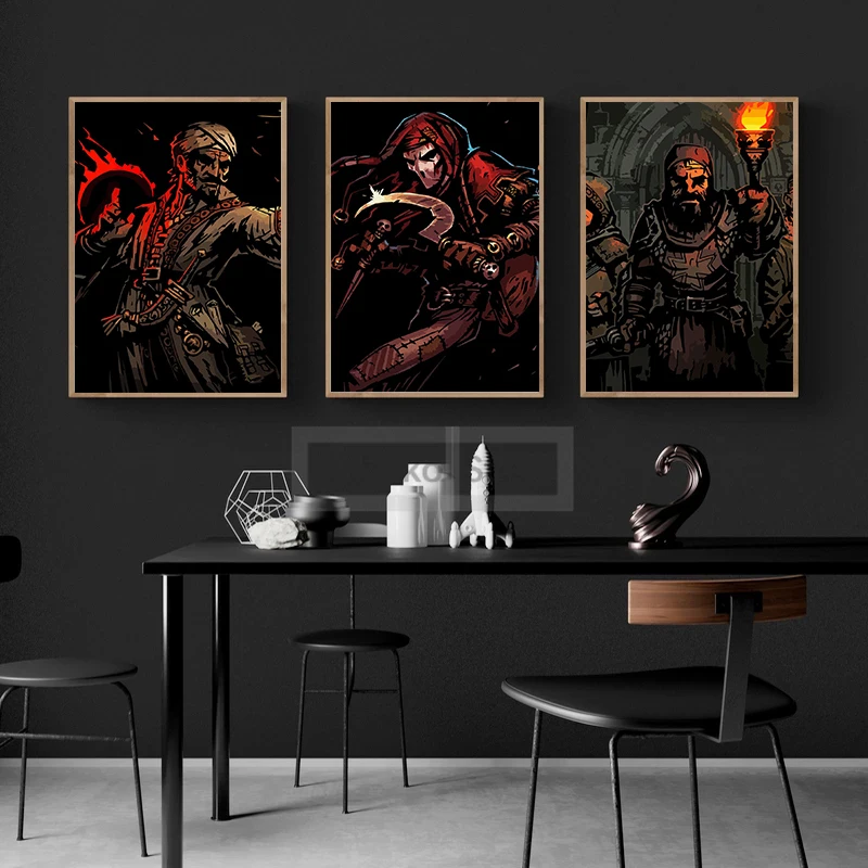 Classic Rogue Game Darkest Dungeon Poster Dark Style Game Prints Canvas Painting Wall Art Pictures Home Room Vintage Decoration