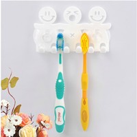 Toothbrush Holder Cute Smiley Toothbrush Holder Wall Mounted Suction Cup Cartoon Toothbrush Holder Bathroom Shelf Accessories