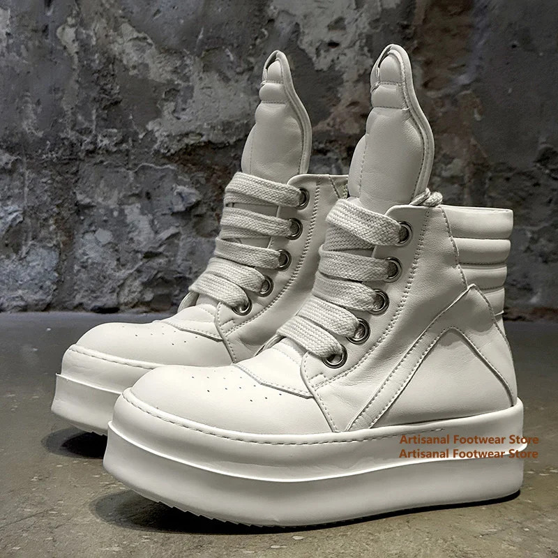 Height Increase Big Toe Men's Boots High Top Thick-Soled Board Shoes Trendy Stylish Luxury Brand Trendy Handmade Men's Boots