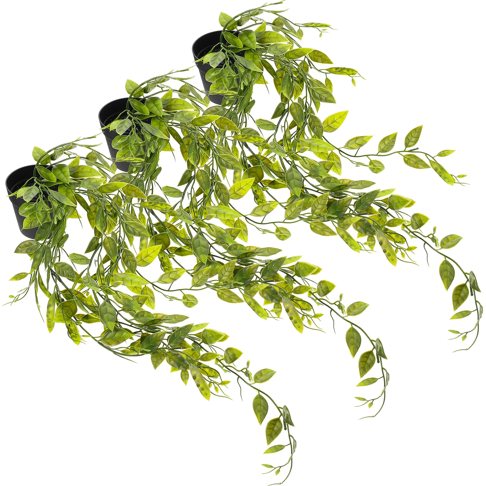 

3 Pcs Hanging Plants Pots Fake Plant With Pot for Home Wedding Decor Fake Green Planter Reusable Long Lasting