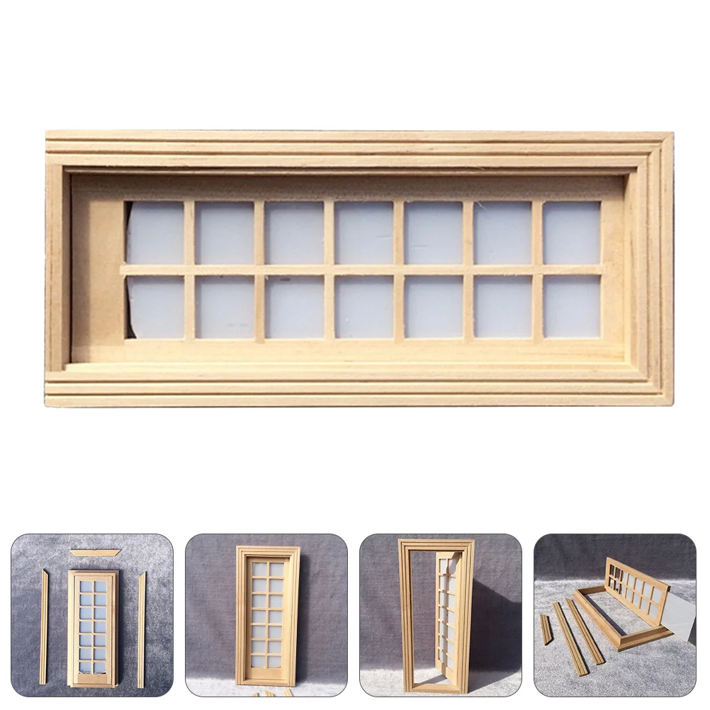 ประตูไม้จิ๋วแบบตาข่าย 1 ชิ้น งานแฮนด์เมด สำหรับตกแต่งบ้านตุ๊กตา ออกแบบภายใน งาน DIY ฉากจำลอง ประตูบ้านจิ๋ว อุปกรณ์ตกแต่ง