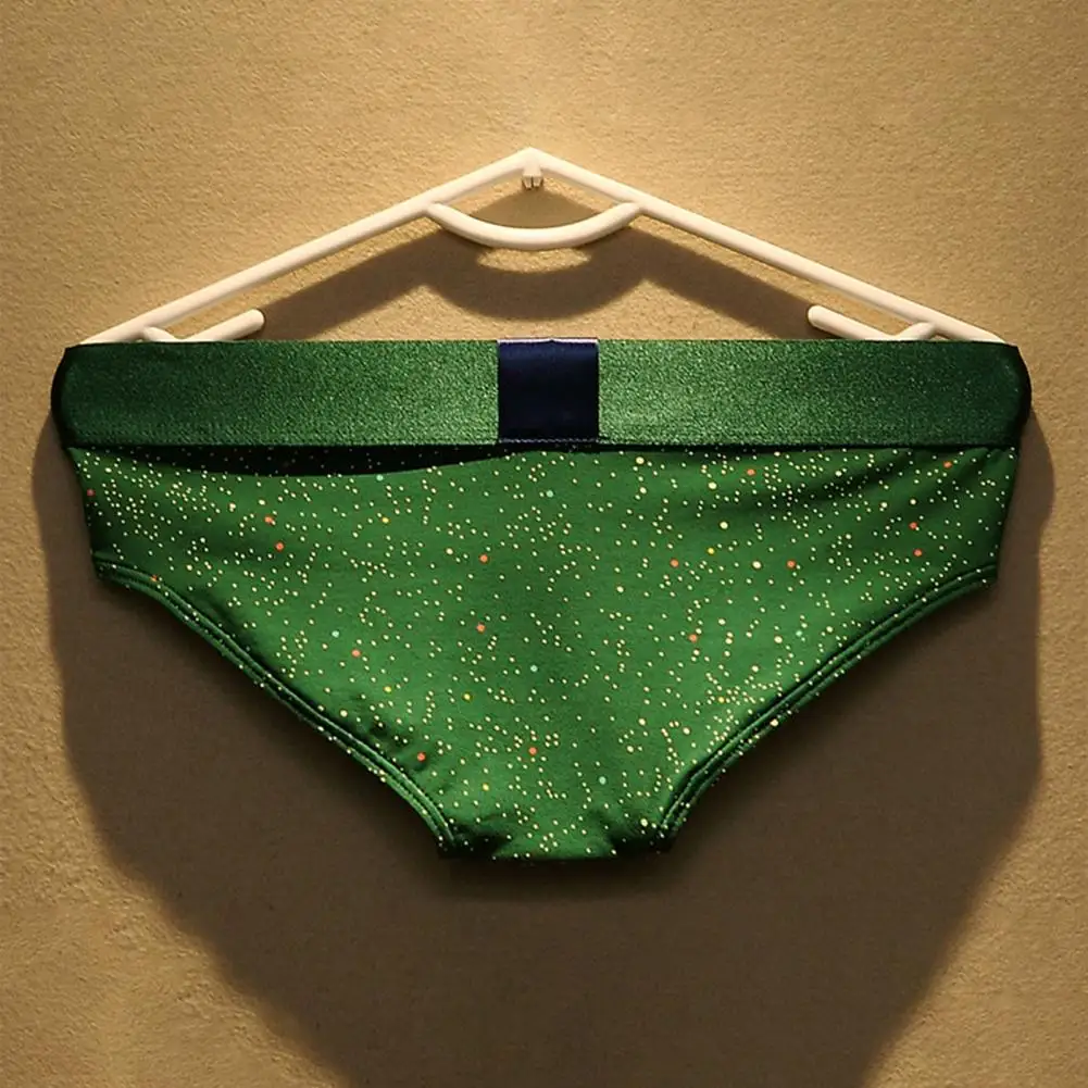 

Trendy Men Underwear Low Waist Patchwork Men Underpants U Convex Elastic Waist Underpants Panties