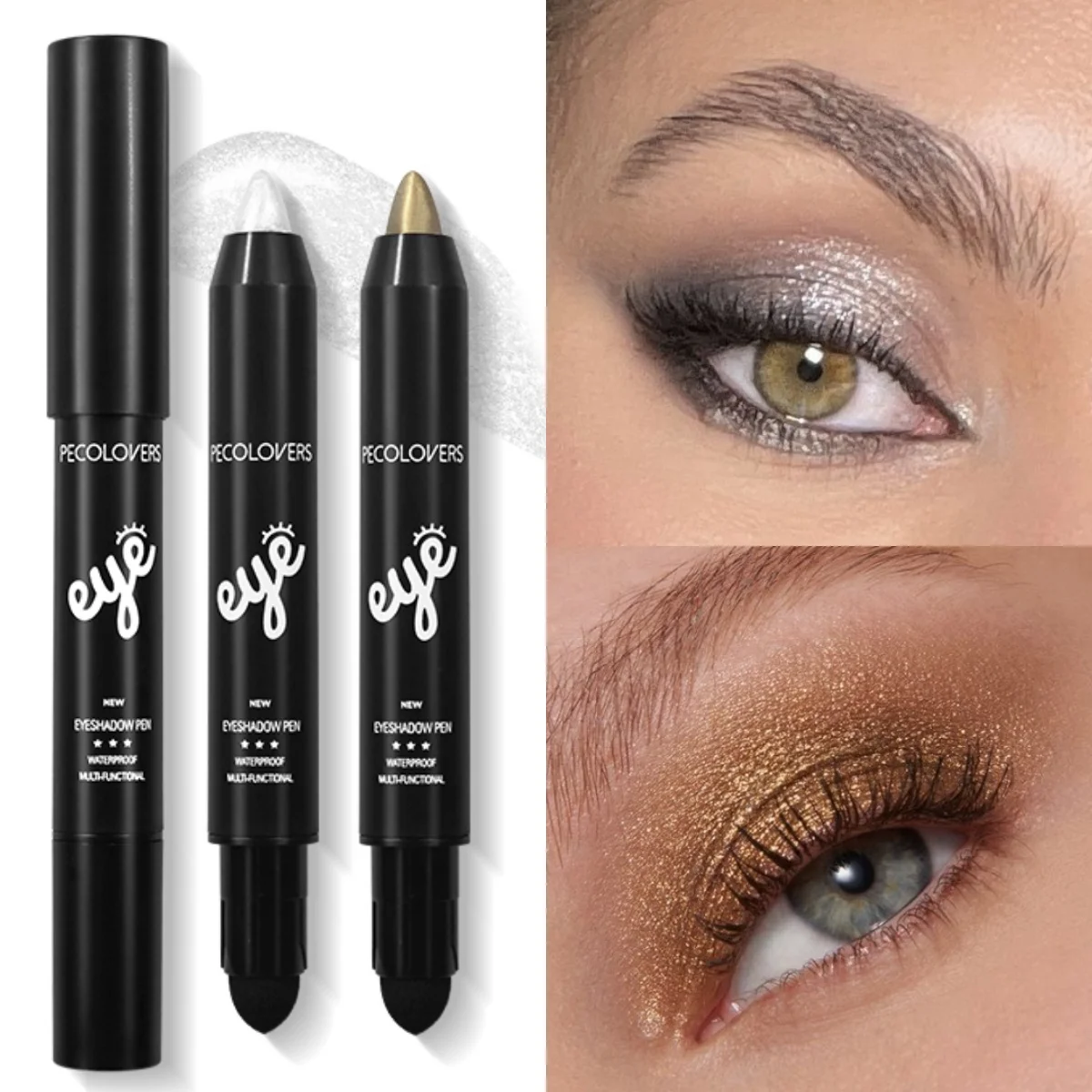 Waterproof Eye Shadow Highlighter Pen  Pearlescent Metallic Glitter Long-Lasting Eye Shadow Pen Women Makeup Tool